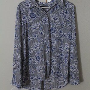 Blue Floral Button-Up